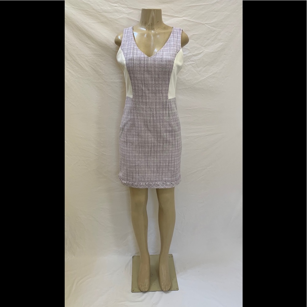 White House Black Market Size 6 Tweed Combo Sleeveless Sheath Dress
